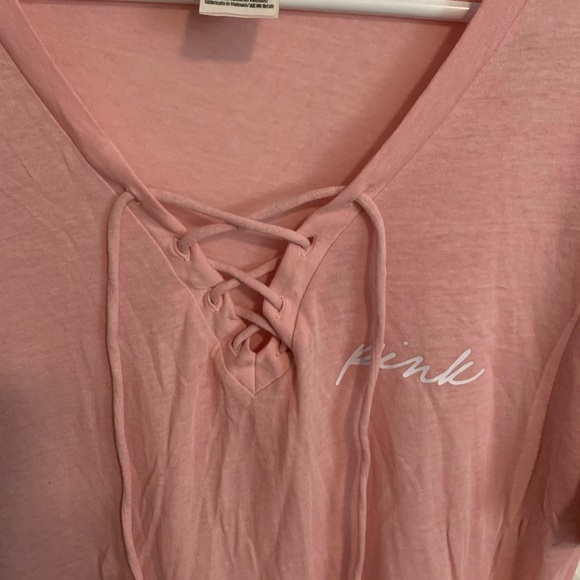 VS PINK Lace Up Tee - Picture 2 of 4